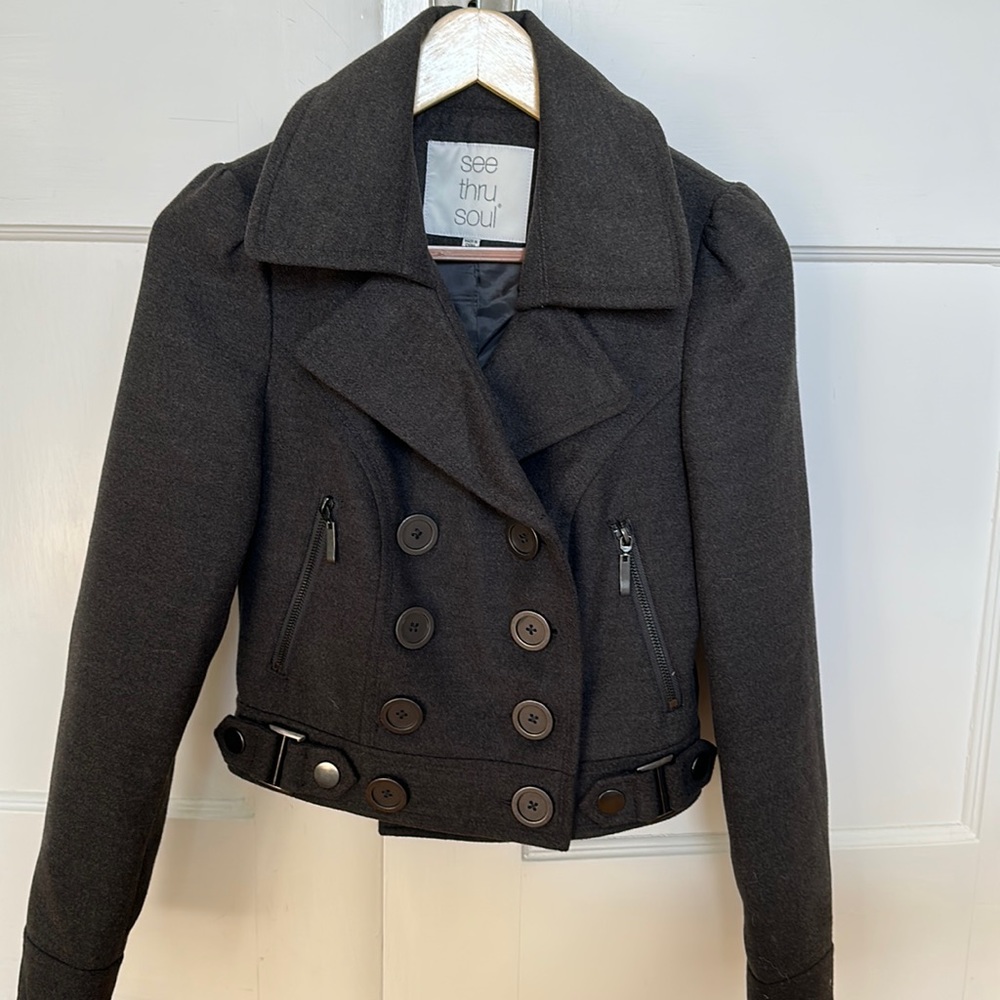 Gorgeous grey crop jacket size small